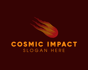 Meteorite - Fiery Space Comet logo design