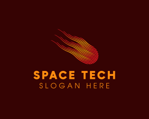 Fiery Space Comet logo design