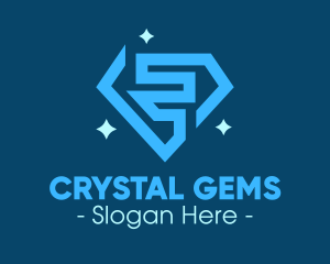 Blue Sparkling Diamond logo design