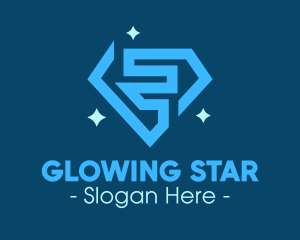 Shining - Blue Sparkling Diamond logo design