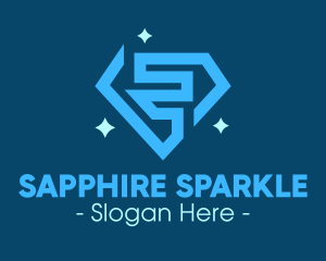 Blue Sparkling Diamond logo design