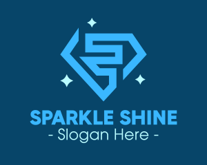 Blue Sparkling Diamond logo design
