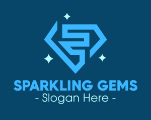 Blue Sparkling Diamond logo design