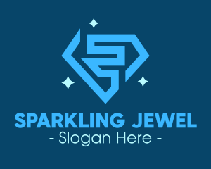 Blue Sparkling Diamond logo design