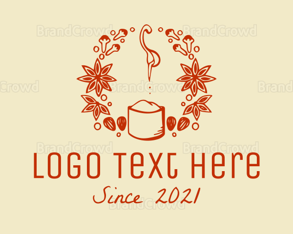 Cinnamon Nutmeg Spices Logo