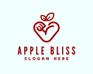 Muscle Apple Heart logo design