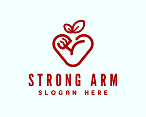 Arm - Muscle Apple Heart logo design