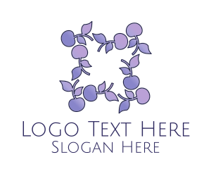 Sacrametal - Berry Leaves Frame logo design