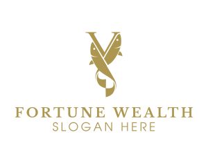 Fortune - Letter V Fish logo design