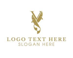 Fashion Store - Letter V Fish logo design
