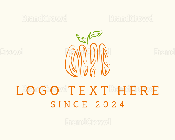 Pumpkin Vegetable Drawing Logo