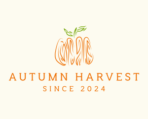 Pumpkin Vegetable Drawing logo design