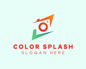 Colorful Photography Camera Lens  logo design