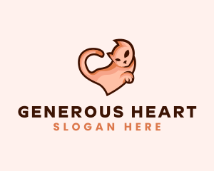 Feline Cat Heart logo design