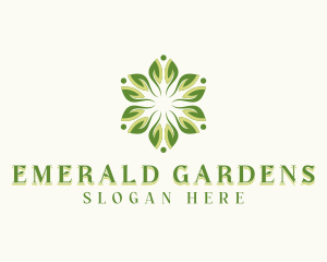 Wellness Garden Leaves logo design