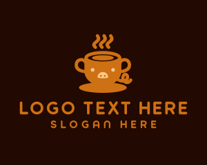 Coffee - Pig Cup Cafe logo design