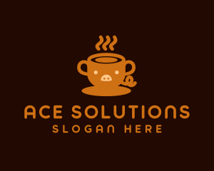 Hot Chocolate - Pig Cup Cafe logo design