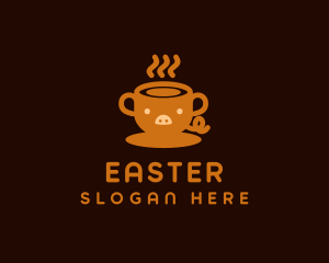 Hot Drinks - Pig Cup Cafe logo design