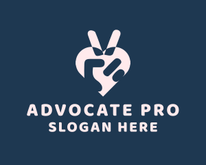 Advocate - Peace Sign Heart logo design