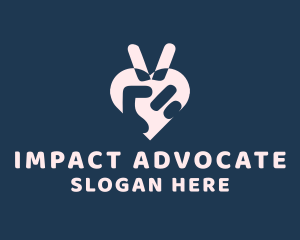 Advocate - Peace Sign Heart logo design