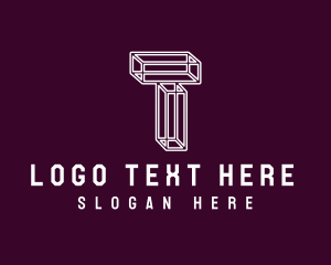 Simple Geometric Letter T  Logo