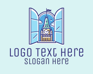 London - Big Ben Clock Tower Window logo design