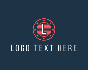 Usa - Retro  Circle Stars logo design