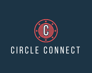 Circle - Retro  Circle Stars logo design