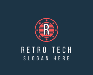 Retro  Circle Stars logo design