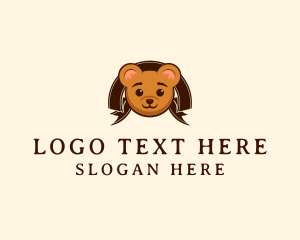 Kindergarten - Cute Teddy Bear logo design