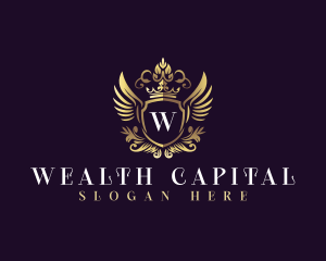 Floral Wing Shield logo design