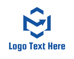 Blue Arrow - Modern Hexagon Arrow logo design