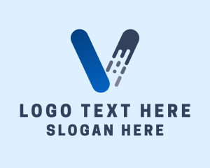 Commercial - Commercial Blue Letter V logo design