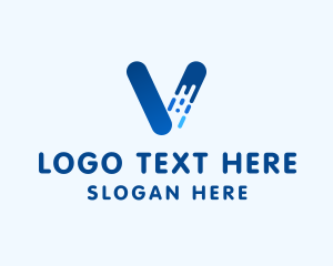 Broker - Commercial Blue Letter V logo design