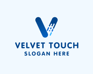 Commercial Blue Letter V logo design