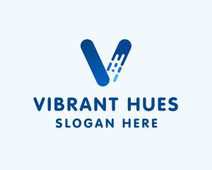 Commercial Blue Letter V logo design