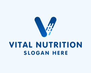 Commercial Blue Letter V logo design