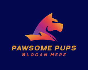 Gradient Abstract Canine logo design
