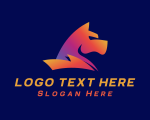 Creative Agency - Gradient Abstract Canine logo design