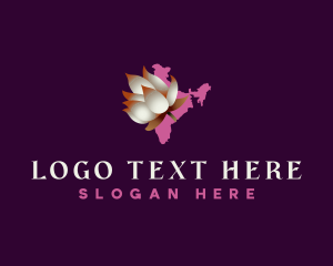 Map - Indian Lotus Flower logo design