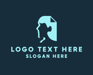 Paper - Modern Document Head logo design