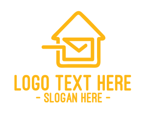 Messenger - Mail House Stroke logo design