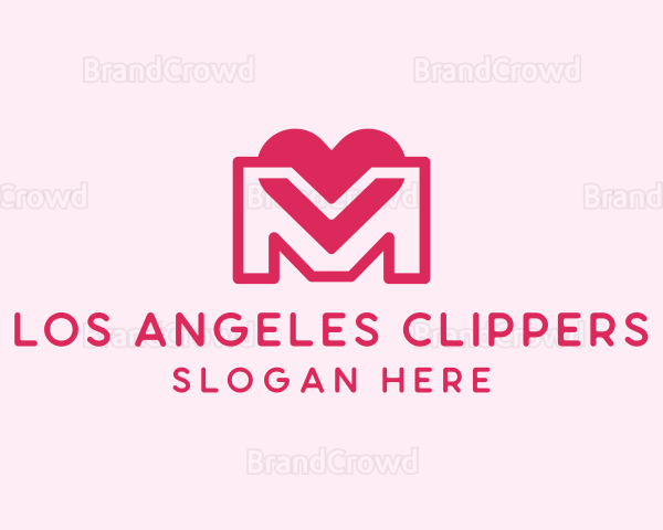 Love Heart Letter M Logo