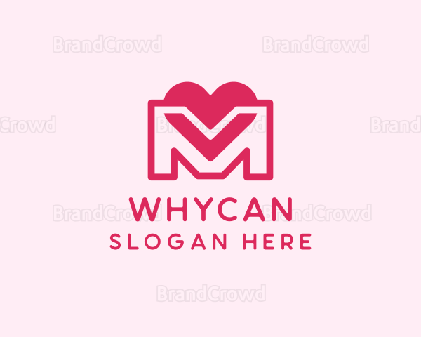 Love Heart Letter M Logo