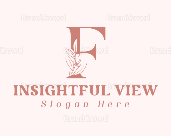 Elegant Leaves Letter F Logo