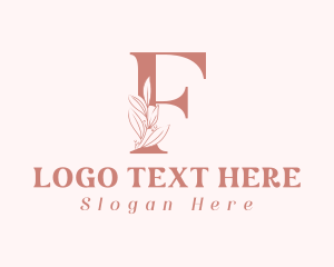 Skincare - Elegant Leaves Letter F logo design