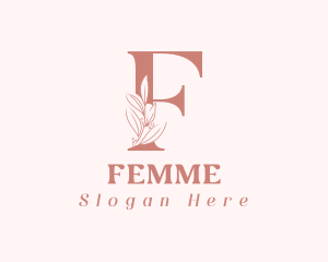 Elegant Leaves Letter F logo design