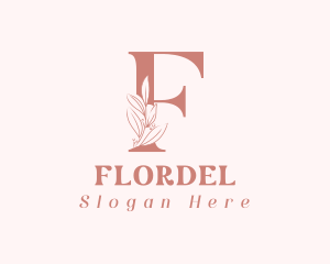 Elegant Leaves Letter F logo design