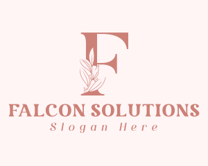 Elegant Leaves Letter F logo design