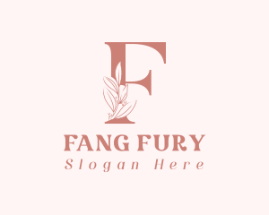 Elegant Leaves Letter F logo design